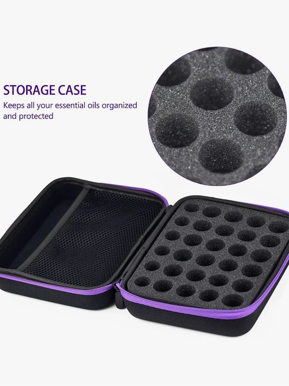 Protective black and Purple essential oil case